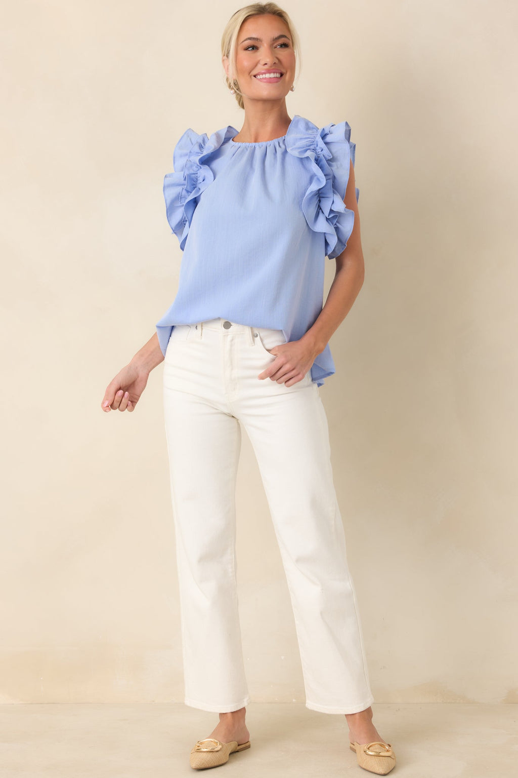 Hard At Work White Straight Leg Jeans