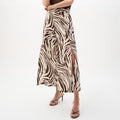 Joseph Ribkoff Linen Blend Animal Print Culotte Pants
