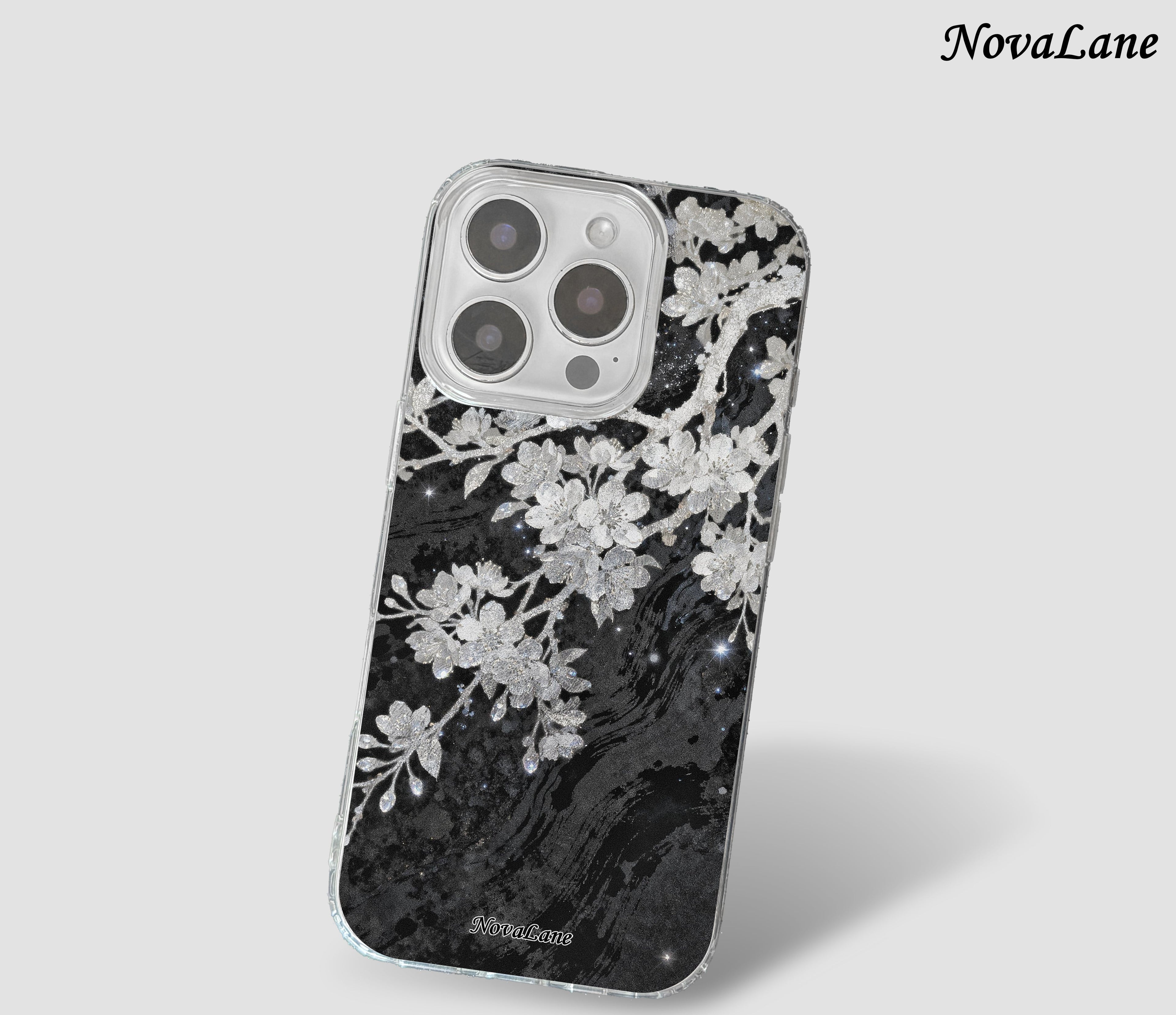 Luminous Silver Floral Blossom Shining ShineFlow Phone Case Cover