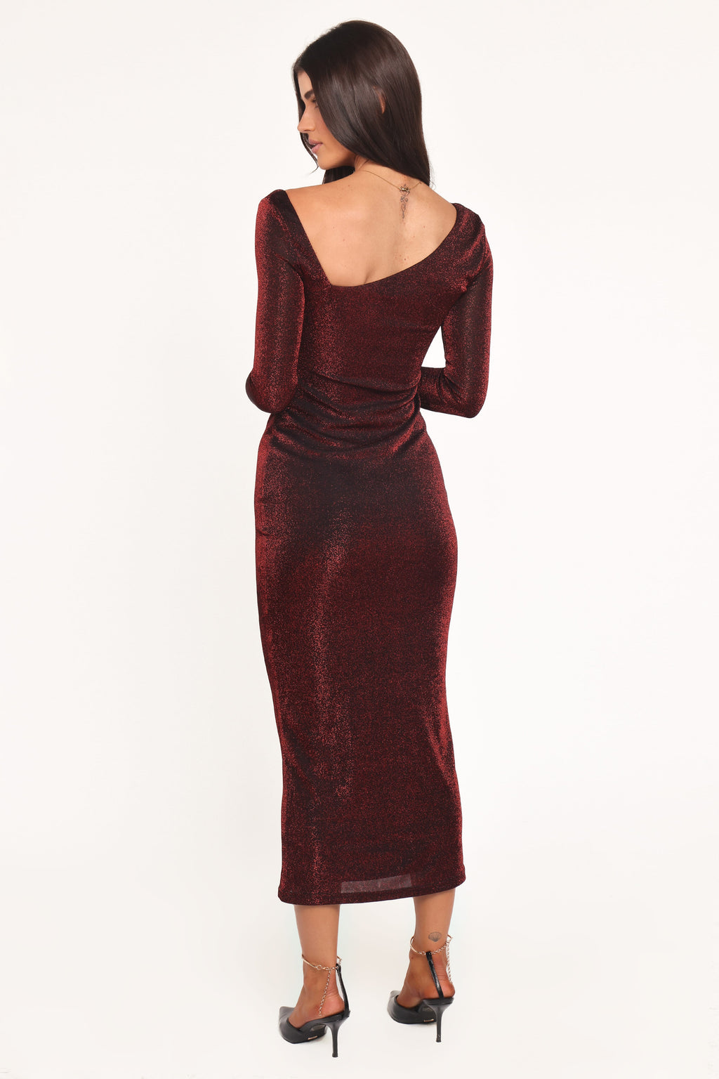 Charles Midi Dress - Burgundy