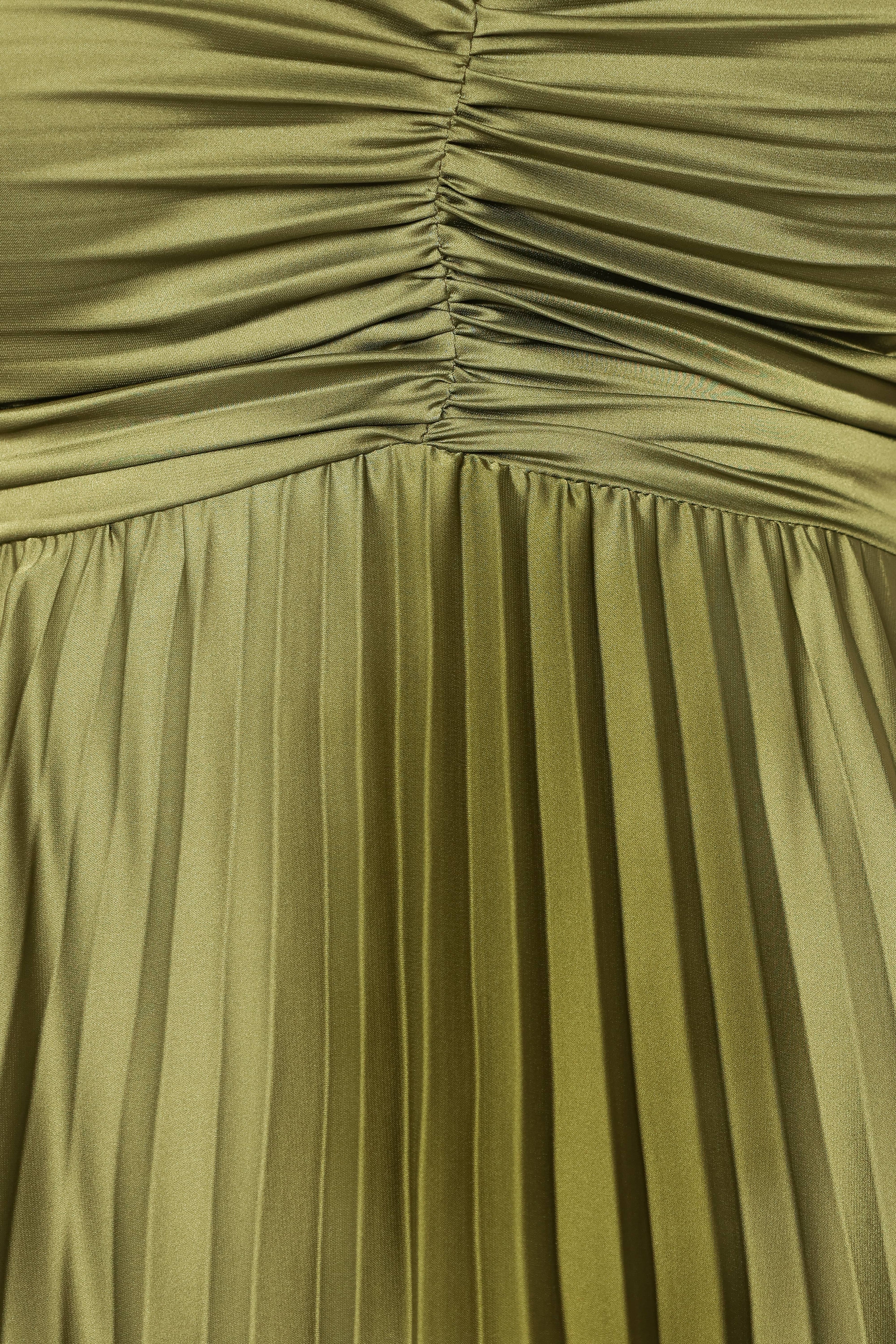 Naira Pleated Maxi Dress - Palm Green