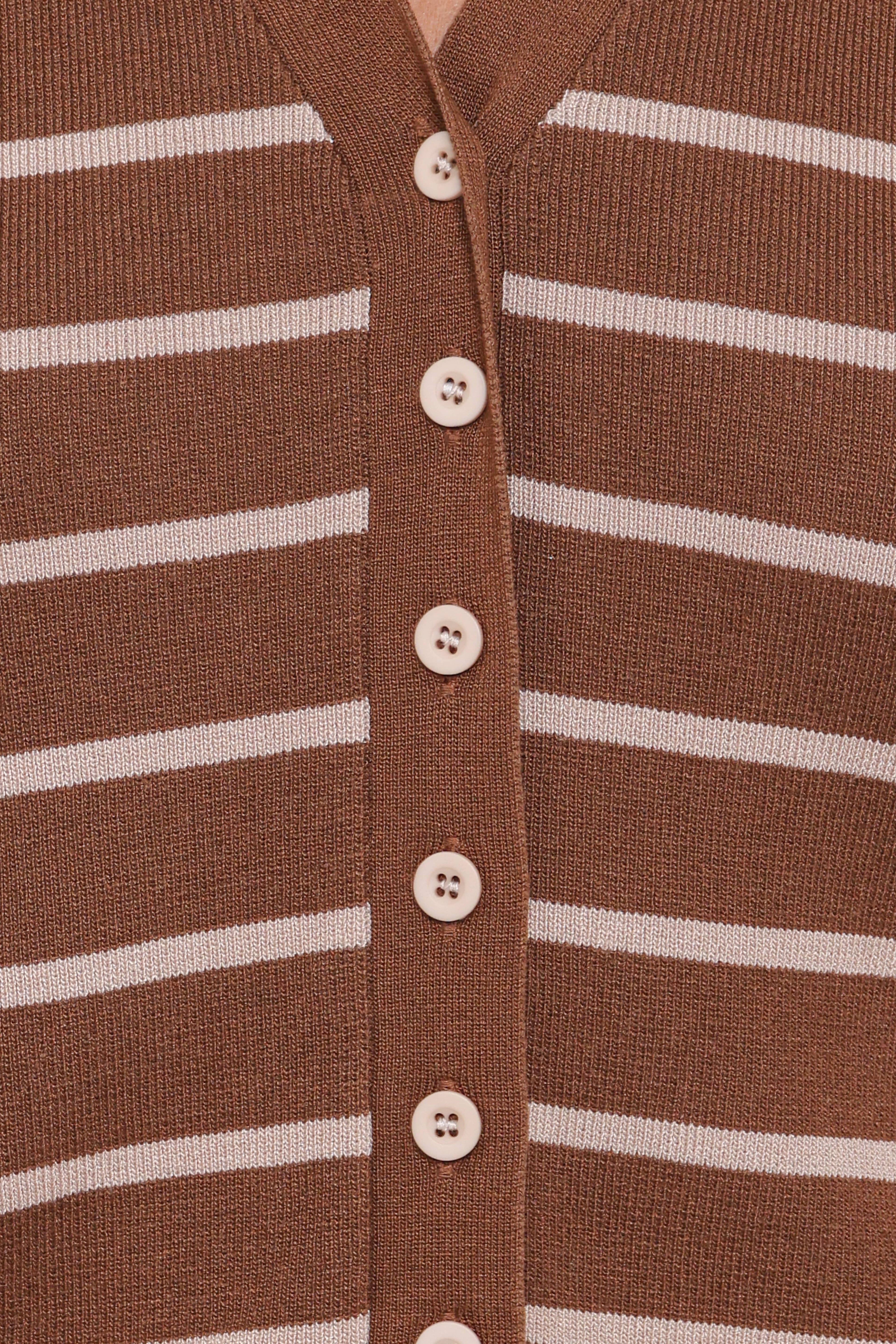 Juna Knitted Pant Set - Brown/Cream Stripe