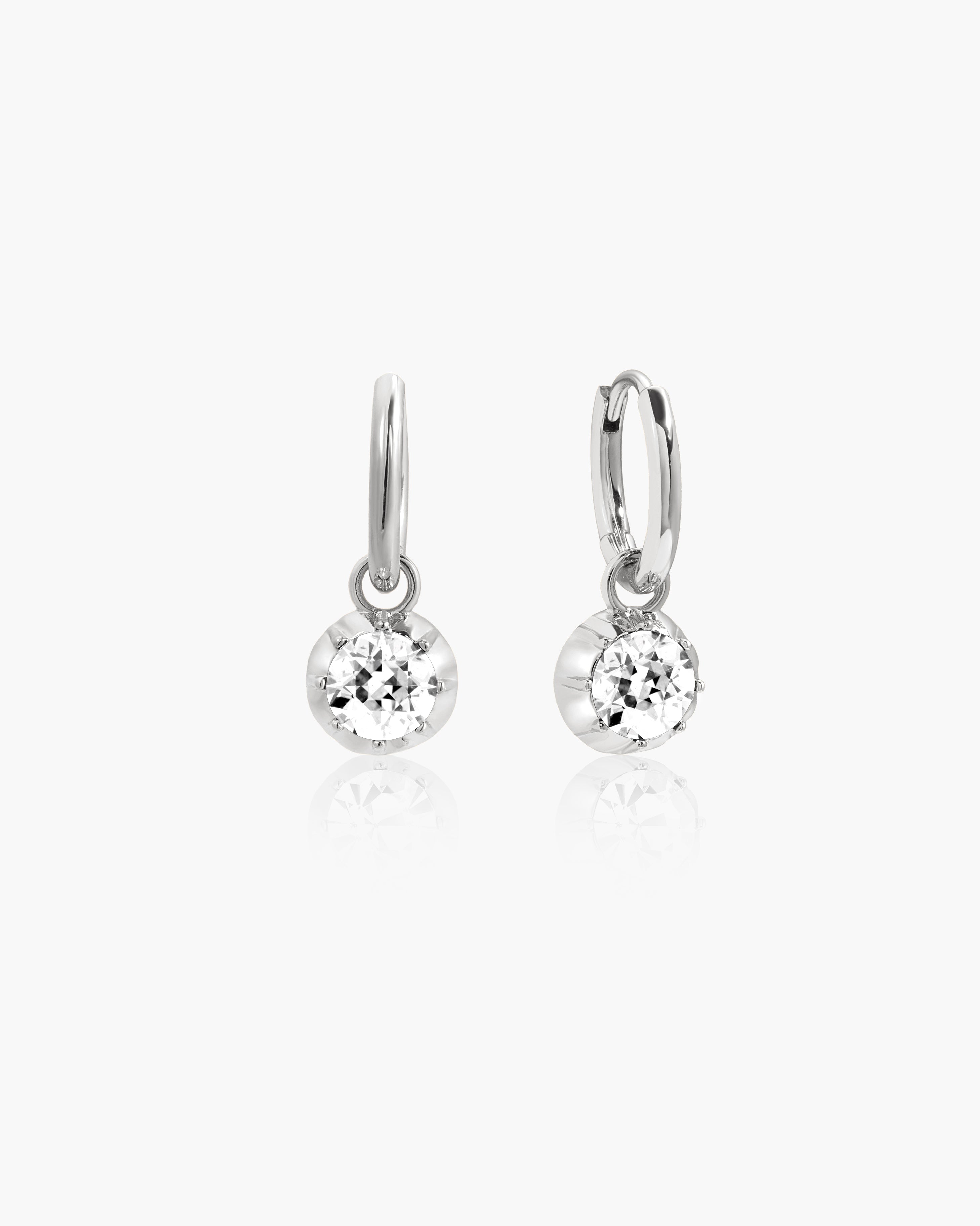 Georgian Detachable Hoop Earrings in Silver